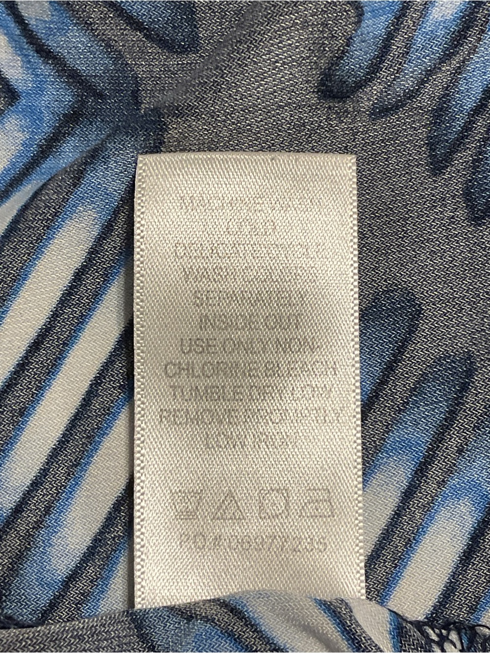 Denim 24/7 Navy & Light Blue Geometric Chevron Patterned Soft Pants 22/24 1X - Picture 9 of 10